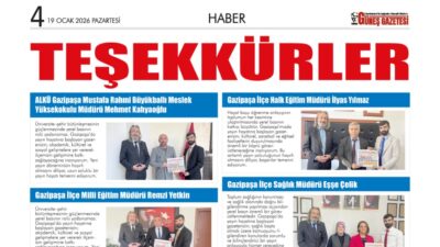 Yeni yılda yayın hayatına başlayan gazeteniz Gazipaşa Güneş Gazetesi olarak
