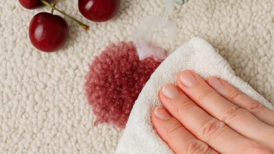 Vişne lekesi biraz inatçı olabilir çünkü meyve asit ve doğal